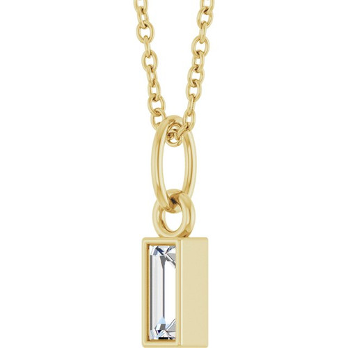 14K Yellow 1/6 CT Natural Diamond Bezel-Set 16-18" Necklace