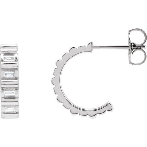 14K White 1/5 CTW Natural Diamond 11.6 mm Hoop Earrings