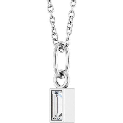 Sterling Silver 1/10 CT Lab-Grown Diamond Bezel-Set 16-18" Necklace