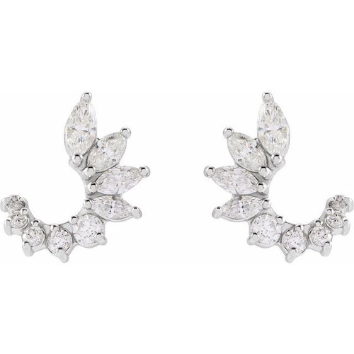 Platinum 1/2 CTW Natural Diamond Front-Back Earrings