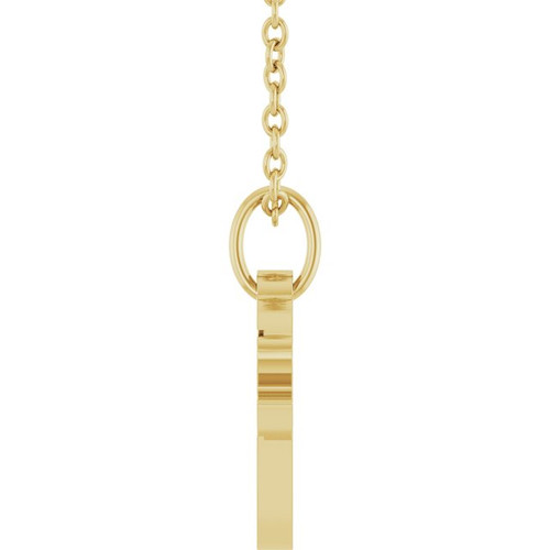 14K Yellow .005 CT Natural Diamond Engravable Heart 18" Necklace