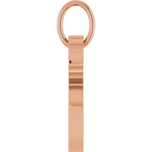 14K Rose .005 CT Natural Diamond Engravable Heart Pendant