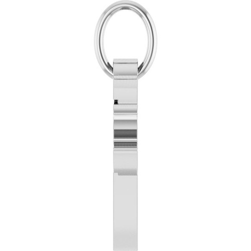 14K White .005 CT Natural Diamond Engravable Heart Pendant