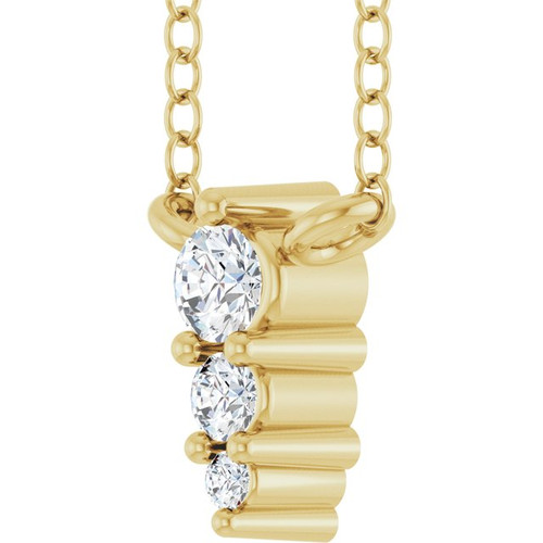 14K Yellow .05 CTW Lab-Grown Diamond Graduated 18" Necklace