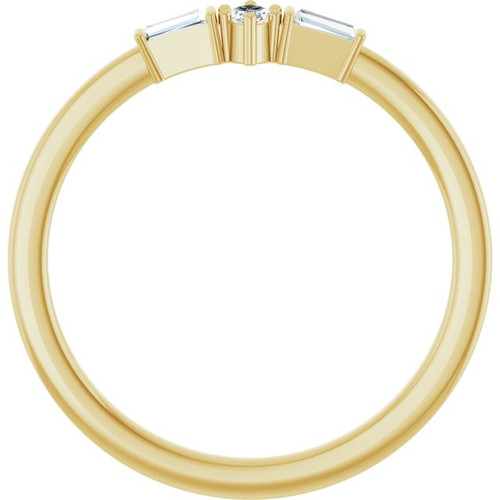 14K Yellow 1/6 CTW Natural Diamond Semi-Set Stackable Ring