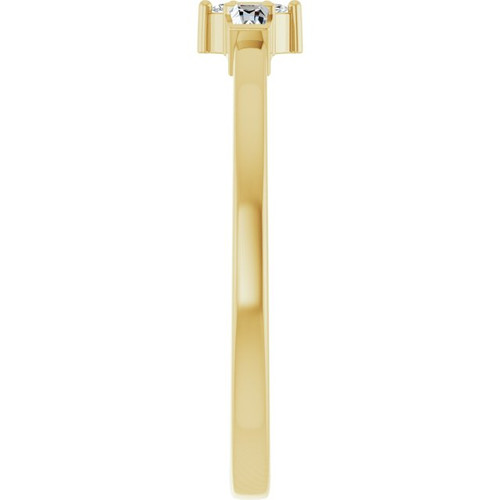 14K Yellow 1/6 CTW Natural Diamond Semi-Set Stackable Ring