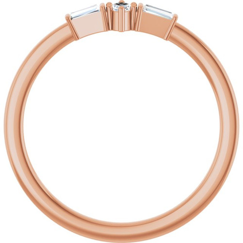 14K Rose 1/6 CTW Natural Diamond Semi-Set Stackable Ring