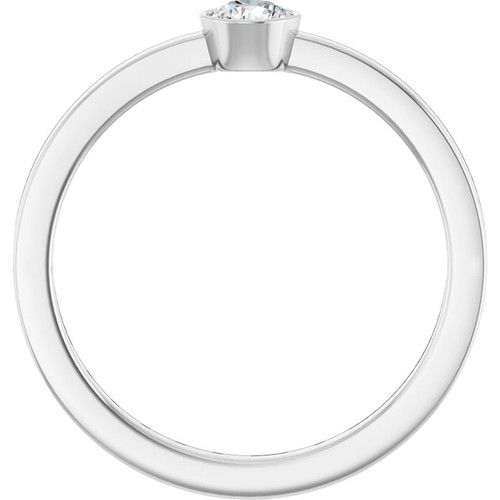 14K White 1/5 CT Natural Diamond Ring