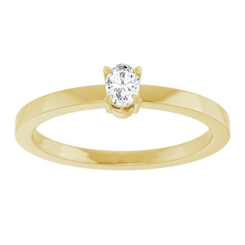 14K Yellow 1/6 CT Lab-Grown Diamond Ring 