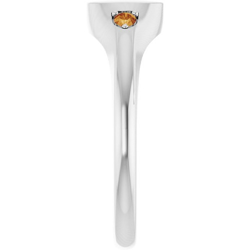 14K White Engravable Natural Citrine Signet Ring