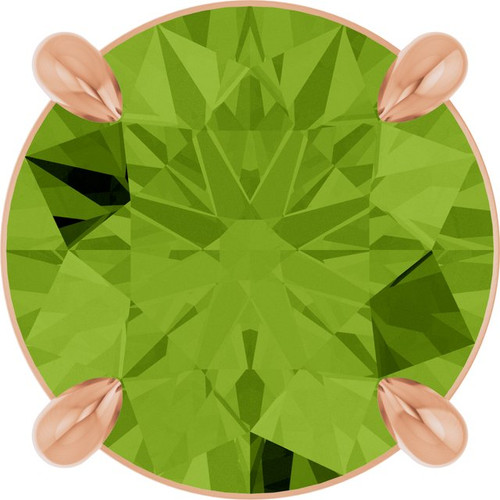 14K Rose 8 mm Natural Peridot Pendant