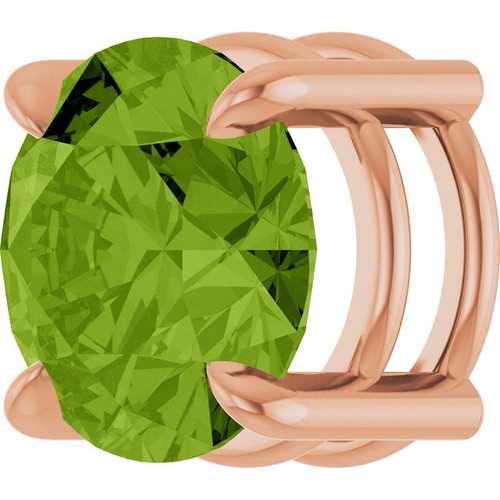 14K Rose 8 mm Natural Peridot Pendant