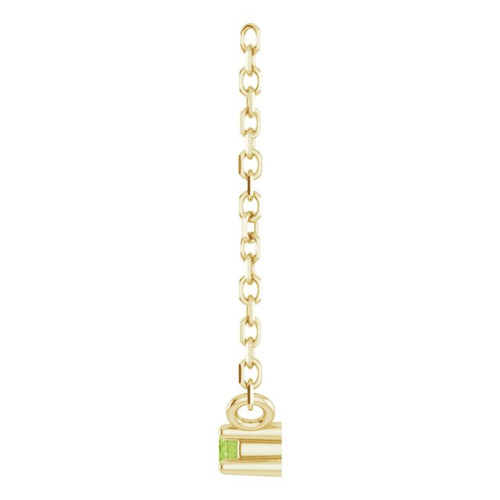 14K Yellow Natural Peridot Bar 16" Necklace
