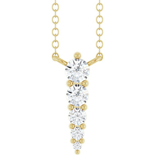 14K Yellow 1/5 CTW Lab-Grown Diamond Graduated 18" Necklace
