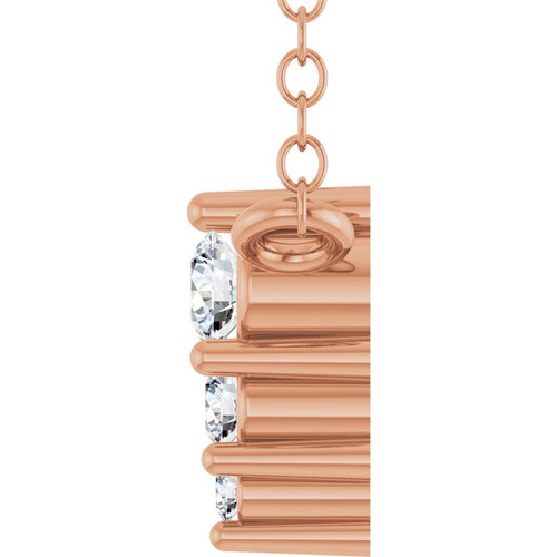 14K Rose .05 CTW Lab-Grown Diamond Graduated 18" Necklace