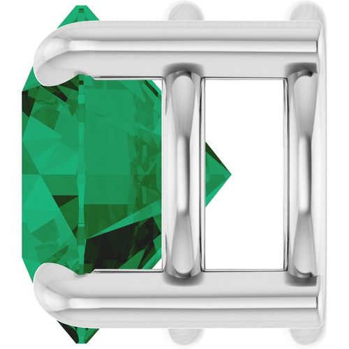 Platinum 6.5 mm Lab-Grown Emerald Pendant
