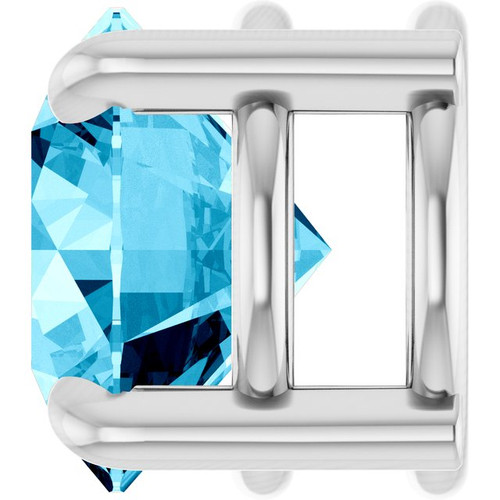 Sterling Silver 6.5 mm Natural Aquamarine Pendant