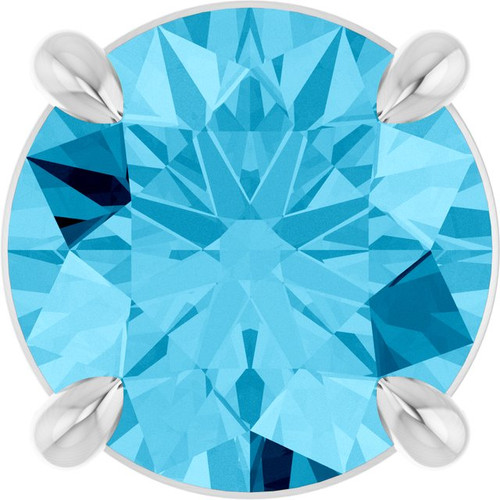 Platinum 6.5 mm Natural Aquamarine Pendant