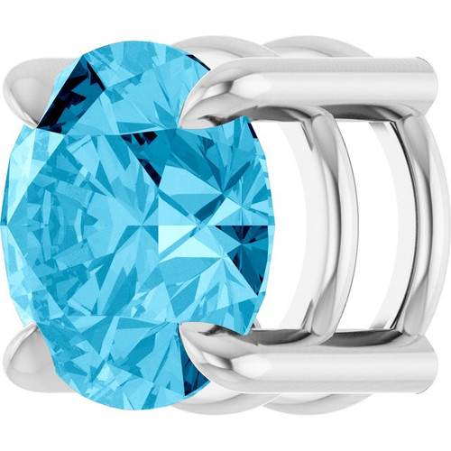 Platinum 6.5 mm Natural Aquamarine Pendant