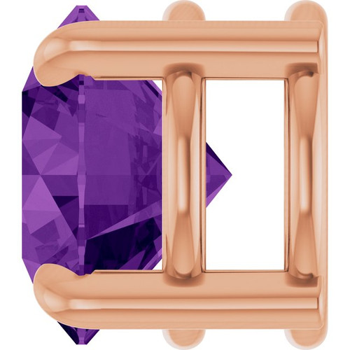 14K Rose 6.5 mm Natural Amethyst Pendant