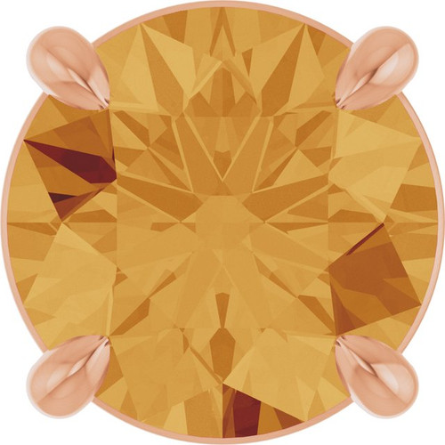 14K Rose 6.5 mm Natural Citrine Pendant