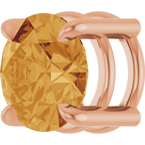 14K Rose 6.5 mm Natural Citrine Pendant