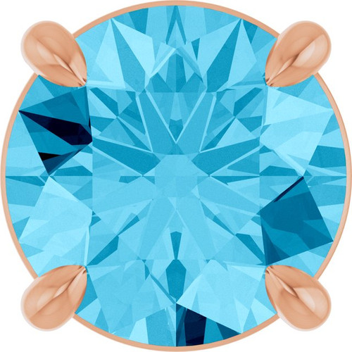 14K Rose 6.5 mm Natural Aquamarine Pendant