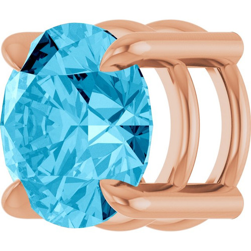 14K Rose 6.5 mm Natural Aquamarine Pendant