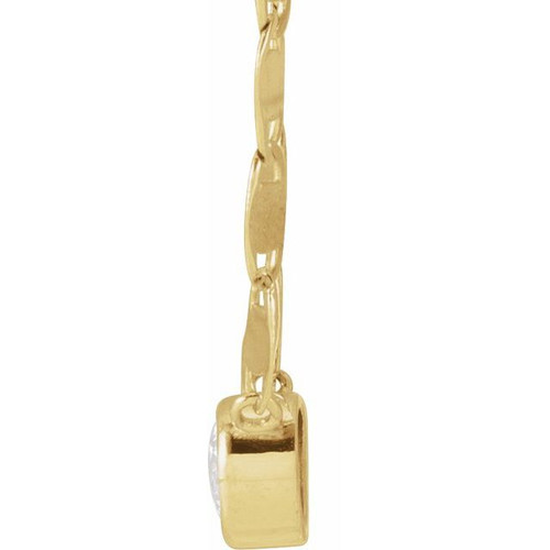 14K Yellow 1/5 CT Natural Diamond 16" Necklace 