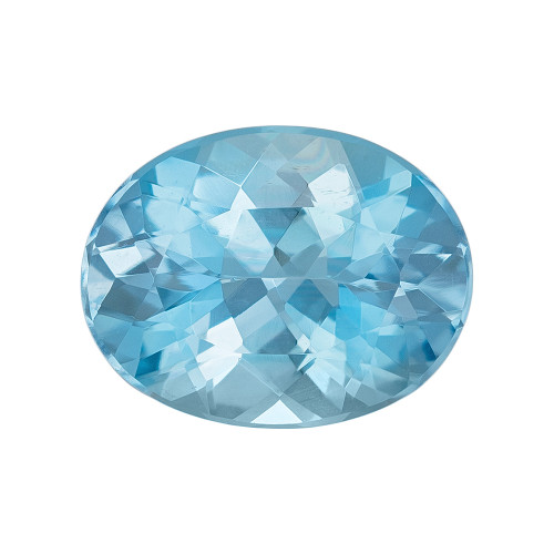 1.47 Carat Rich Sky Blue Aquamarine Ring Stone, Oval Shape, 8.9 x 6.9 mm