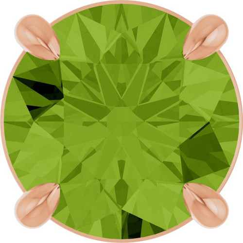 14K Rose 6.5 mm Natural Peridot Pendant