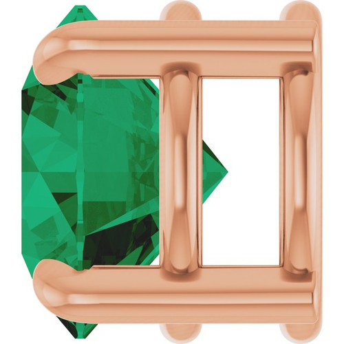 14K Rose 6.5 mm Lab-Grown Emerald Pendant
