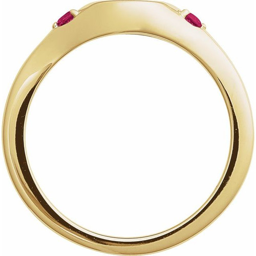 14K Yellow Engravable Natural Ruby Signet Ring