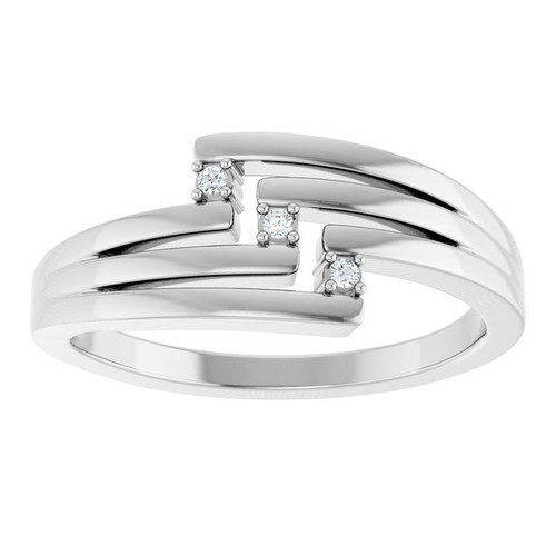 Sterling Silver .02 CTW Natural Diamond Ring