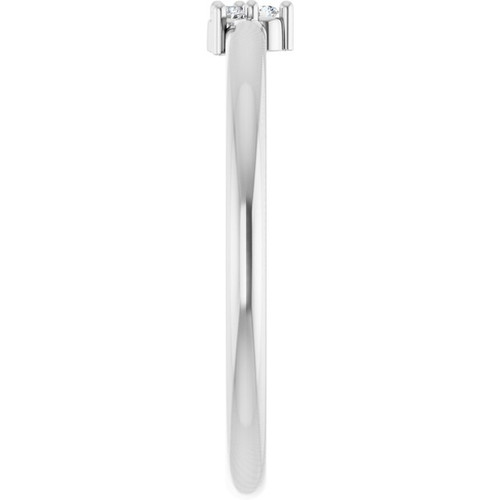 Sterling Silver .04 CTW Natural Diamond Cluster Ring