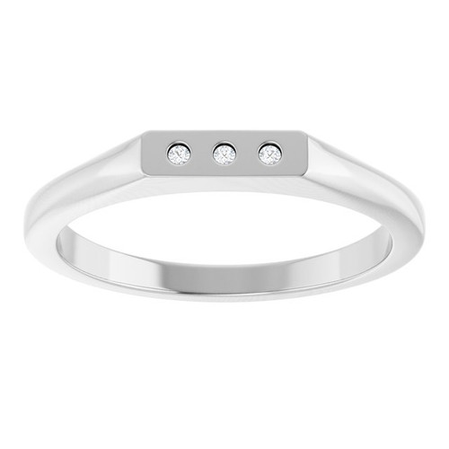 Sterling Silver .02 CTW Natural Diamond Three-Stone Ring