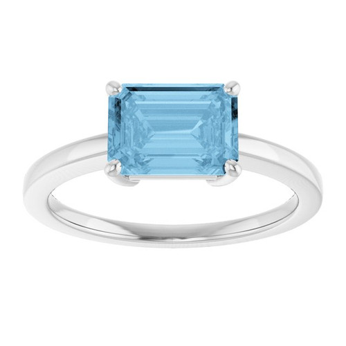Sterling Silver Natural Sky Blue Topaz Ring