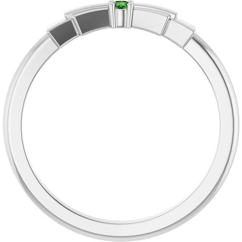 Sterling Silver Natural Green Tourmaline Stackable Ring