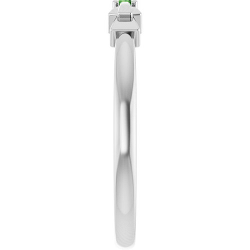 Sterling Silver Natural Green Tourmaline Stackable Ring