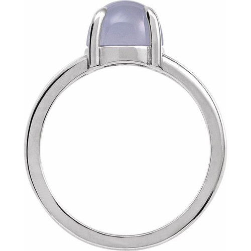 Sterling Silver Natural Chalcedony Cabochon Ring