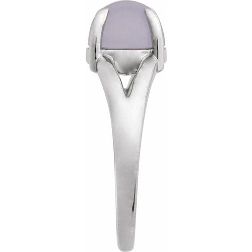 Sterling Silver Natural Chalcedony Cabochon Ring