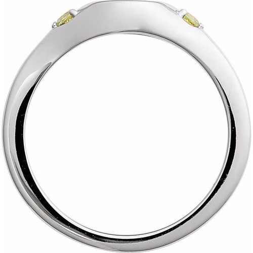 Sterling Silver Engravable Natural Peridot Signet Ring