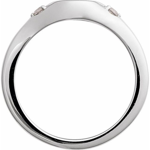 Sterling Silver Engravable Natural White Sapphire Signet Ring