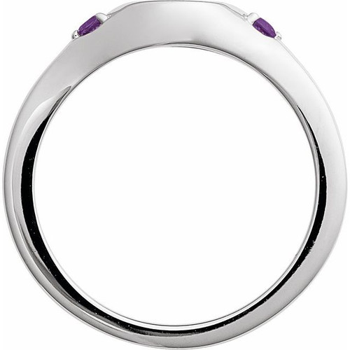 Sterling Silver Engravable Natural Amethyst Signet Ring