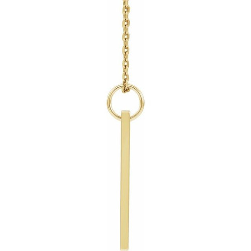 18K Yellow Gold-Plated Sterling Silver .03 CT Natural Diamond Engravable Bar 16-18" Necklace