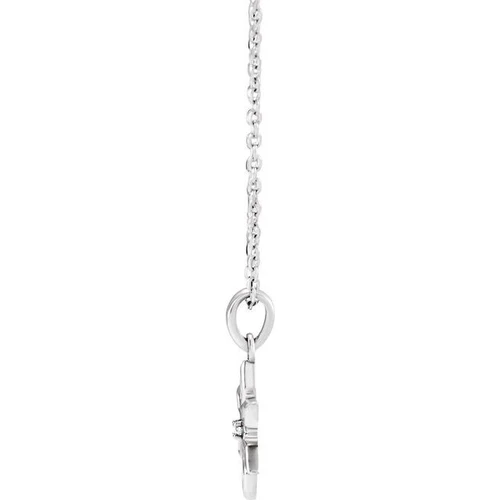 Sterling Silver .01 CT Natural Diamond Snowflake 16-18" Necklace