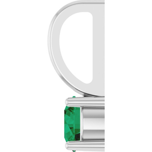 Sterling Silver Lab-Grown Emerald Solitaire Charm/Pendant