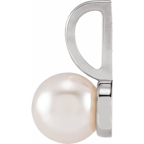 Sterling Silver Cultured White Akoya Pearl Charm/Pendant