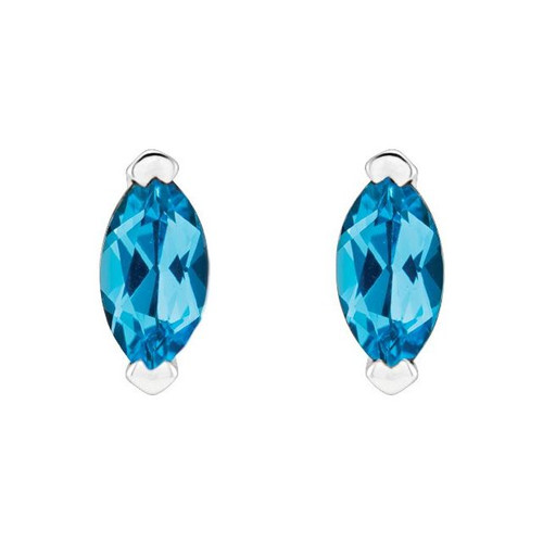 Sterling Silver Natural Swiss Blue Topaz Earrings