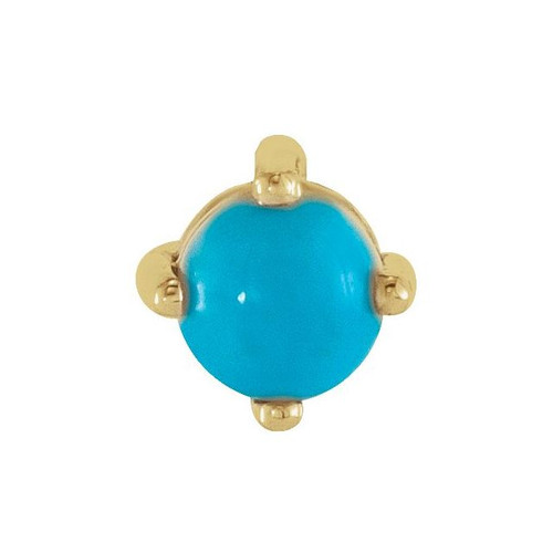 14K Yellow Turquoise Cabochon Pendant